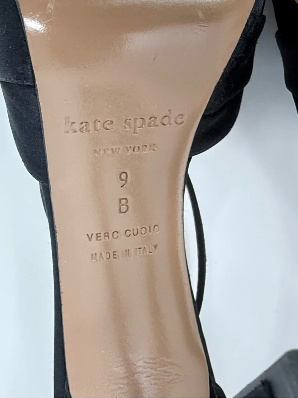 Kate Spade Fensano Black Satin Crisscross Ankle-Strap Heels Size 9B